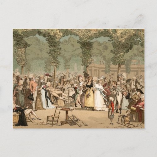 Palais Royal French Aristocrats Garden 1700s Postcard