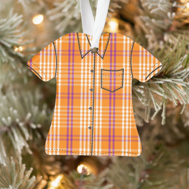 Palaka Plaid Aloha Shirt - Orange Ornament (Tree)
