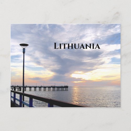 Palanga Pier Sunset LITHUANIA  Postcard