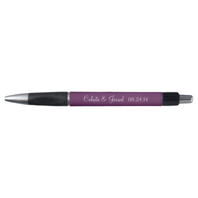 Palatinate Purple Personalized Wedding Favors Pen (Front)