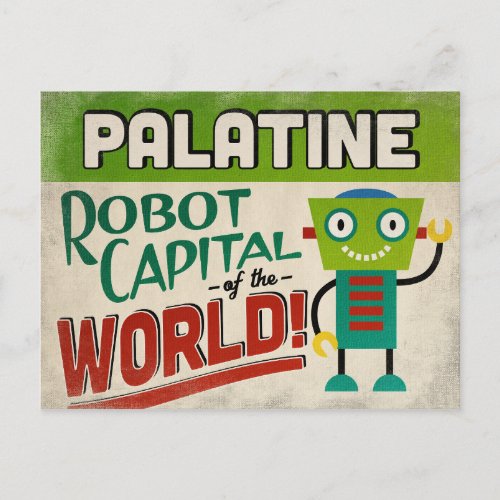 Palatine Illinois Robot _ Funny Vintage Postcard