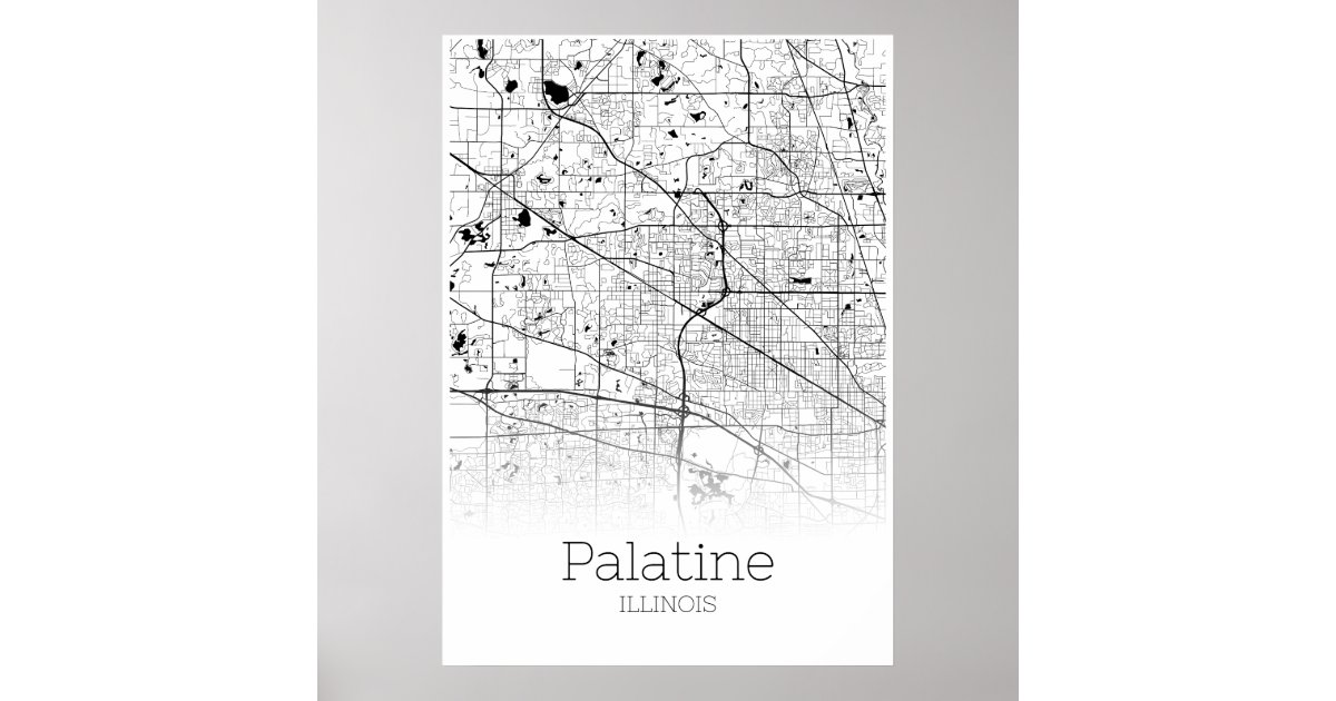 Palatine Map - Illinois - City Map Poster | Zazzle