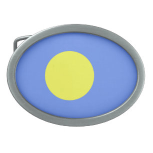 Palau flag belt buckle