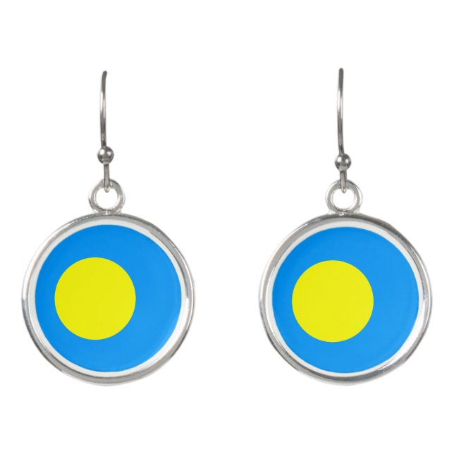 Palau Flag Earrings (Front)
