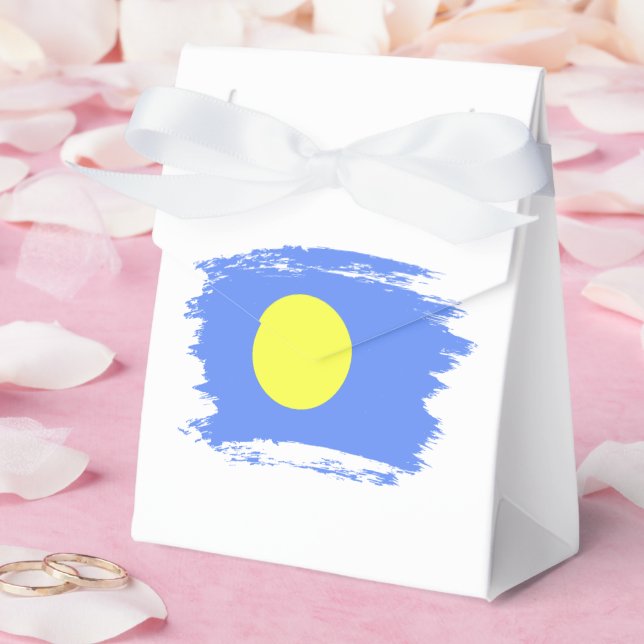 Palau flag favor boxes (Wedding)