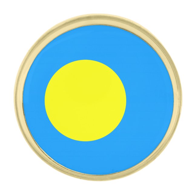 Palau Flag Gold Finish Lapel Pin (Front)