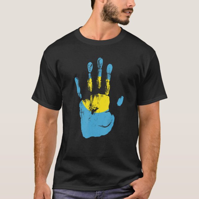 Palau Flag Hand Men Women Kids T-Shirt (Front)