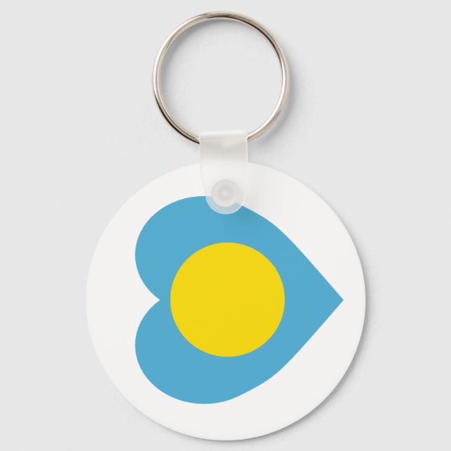 Palau Flag Heart Keychain (Front)
