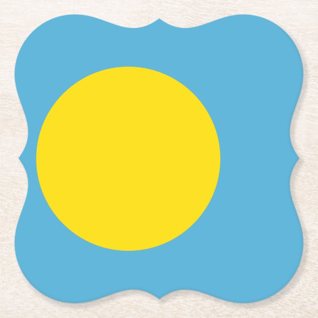 Palau Flag Paper Coaster (Front)