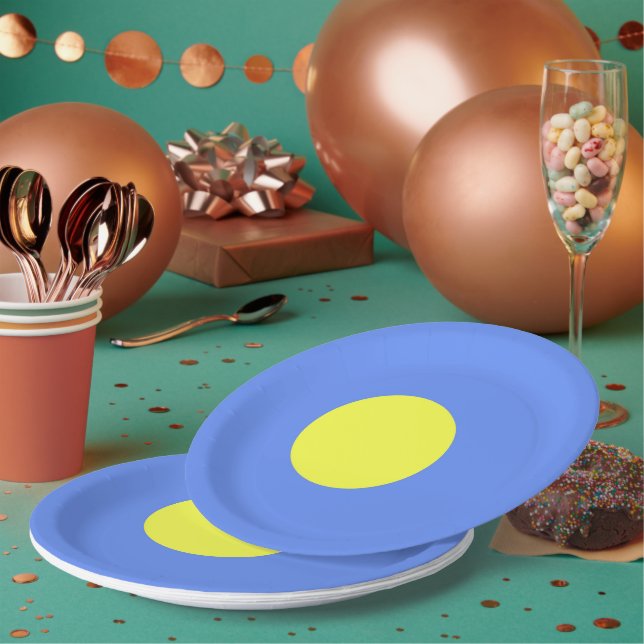 Palau flag paper plates (Multi)