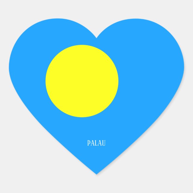 Palau Flag Splendid Patriotic Heart Heart Sticker (Front)