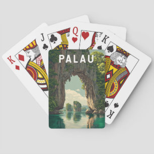 Palau Illustration Travel Art Vintage Poker Cards