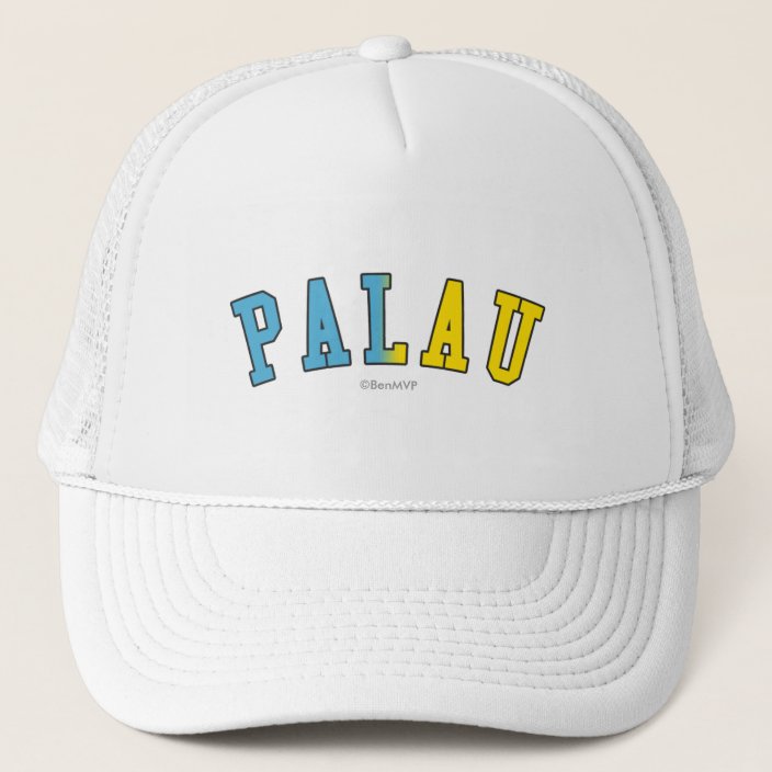Palau in National Flag Colors Hat