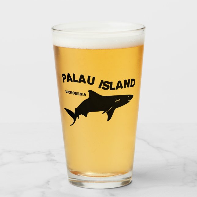 Palau Island - Micronesia Shark Diving Glass (Front Filled)