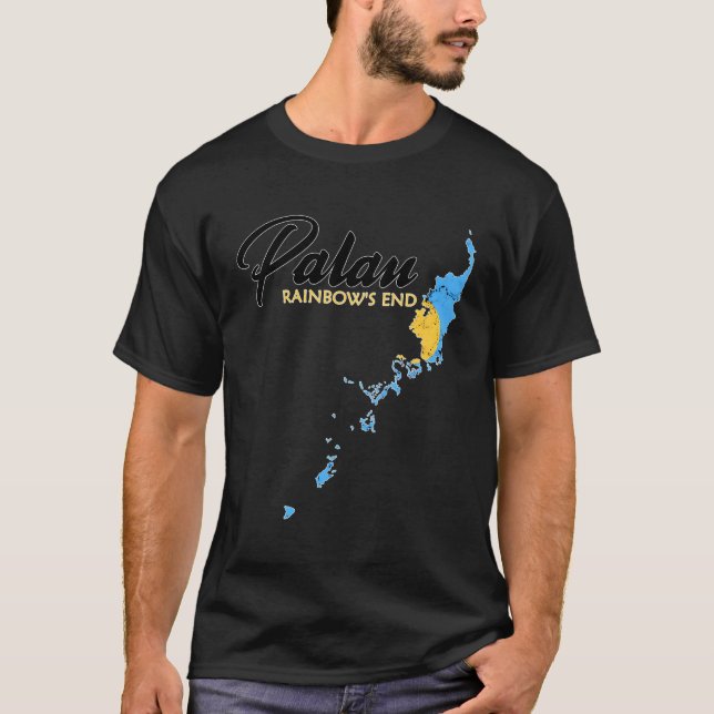 Palauan Flag Map Of Palau T-Shirt (Front)