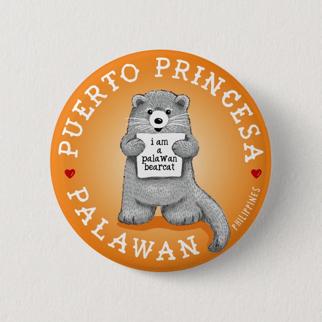 Palawan Bearcat  Button (Front)
