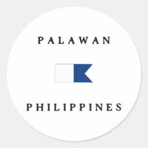 Palawan Philippines Alpha Dive Flag Classic Round Sticker