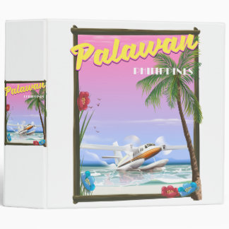 Palawan Philippines flight poster 3 Ring Binder