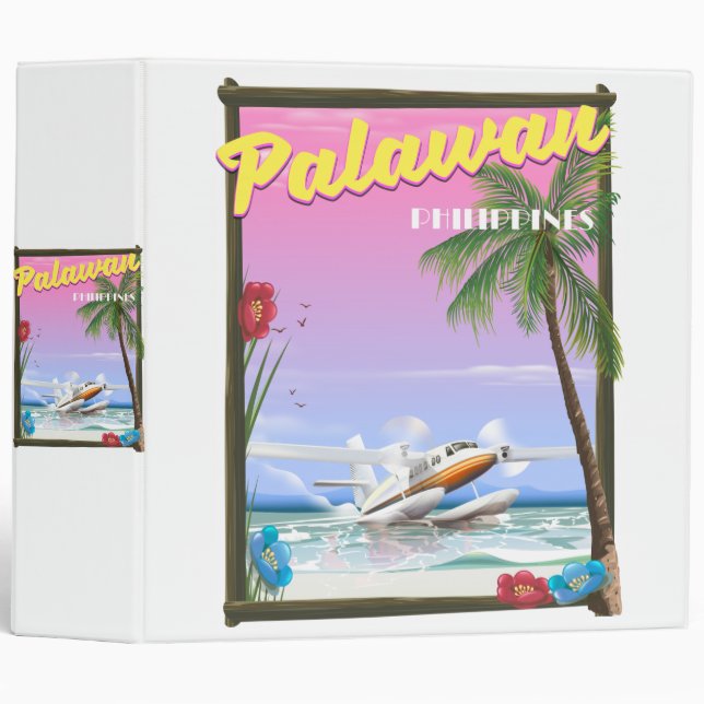 Palawan Philippines flight poster 3 Ring Binder (Front/Spine)