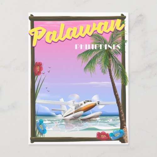 Palawan Philippines flight poster Postcard