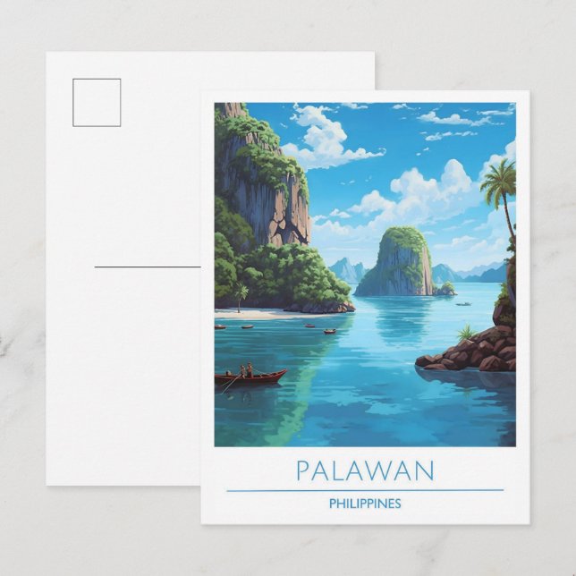 Palawan Philippines Vintage Travel  Postcard (Front/Back)