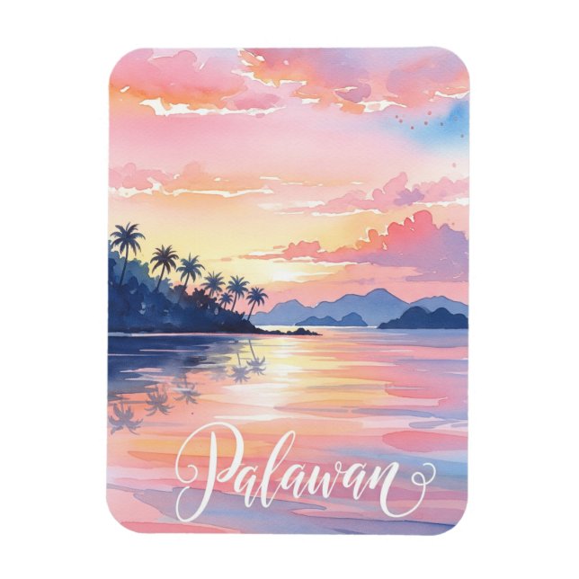 Palawan Philippines Watercolor Travel Magnet (Vertical)