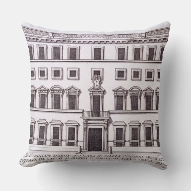 Palazzo Chigi, Piazza Colonna, Rome, from 'Palazzi Throw Pillow (Front)
