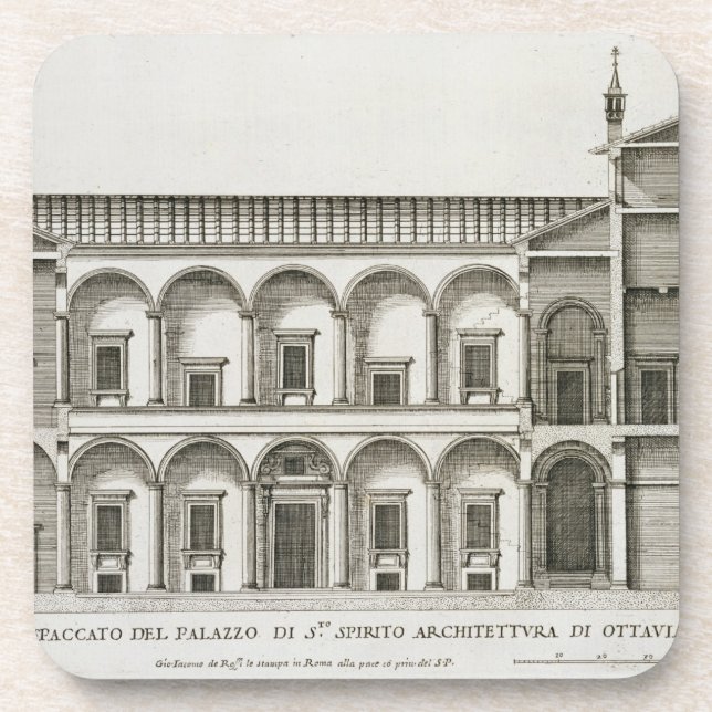 Palazzo di Santo Spirito, from 'Palazzi di Roma', Beverage Coaster (Front)