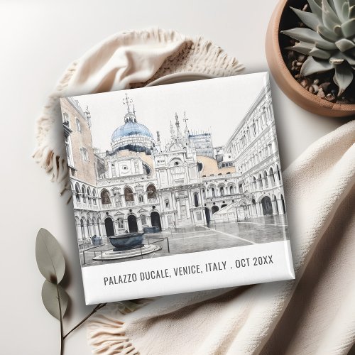 Palazzo Ducale Venice Italy Watercolor Travel  Magnet