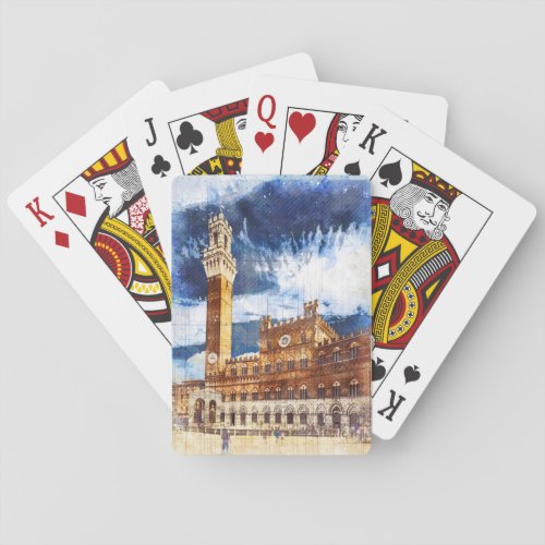 Palazzo Pubblico in Siena Tuscany Italy Poker Cards