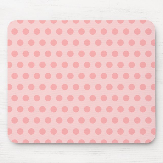 Pale and Classic Pink Polka Dots Mouse Pad (Front)
