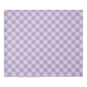 Pale and Pastel Purple Monotone Checkered Duvet Cover