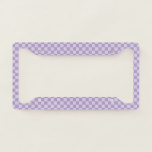 Pale and Pastel Purple Monotone Checkered License Plate Frame