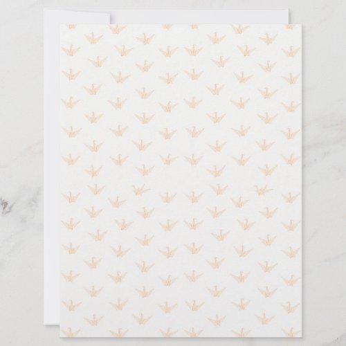 Pale Apricot Origami Cranes on Near White