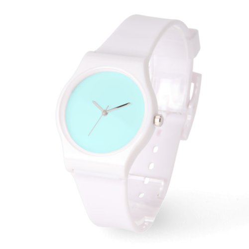 Pale Aqua Dial White Silicone Watch