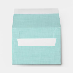 Pale Aqua Linen Look Wedding RSVP V03 Envelope