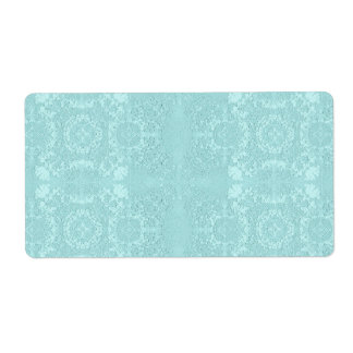 Pale Aqua Muted Vintage Lace Theme Label