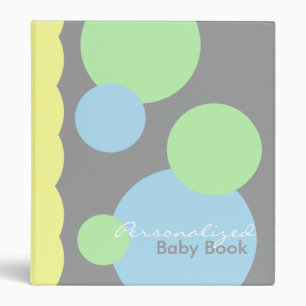 Pale Baby Book in gray 3 Ring Binder