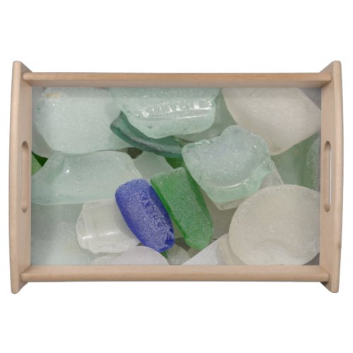 Pale Beach Glass Serving Tray