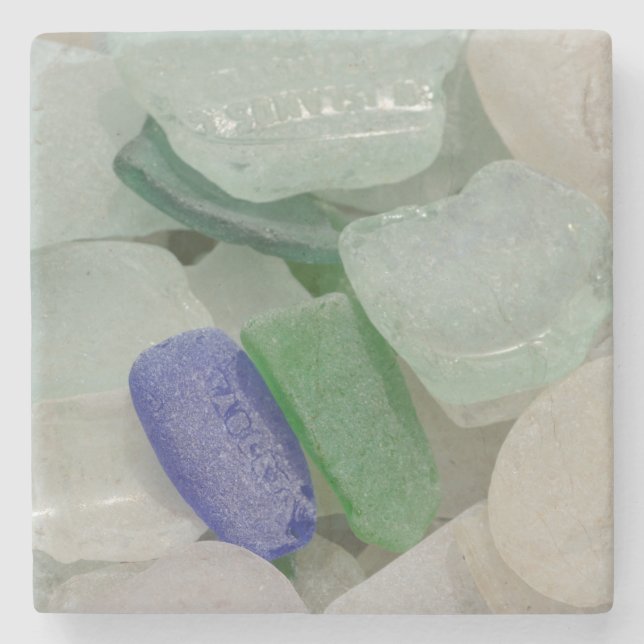 Pale Beach Glass Stone Coaster (Front)