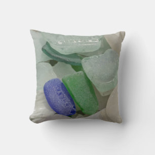 Pale Beach Glass Throw Pillow