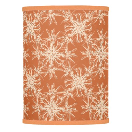Pale Beige and Tuscany Orange Damask Pattern Lamp Shade (Front)