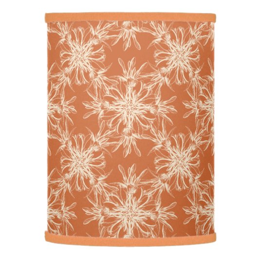 Pale Beige and Tuscany Orange Damask Pattern Lamp Shade (Left)