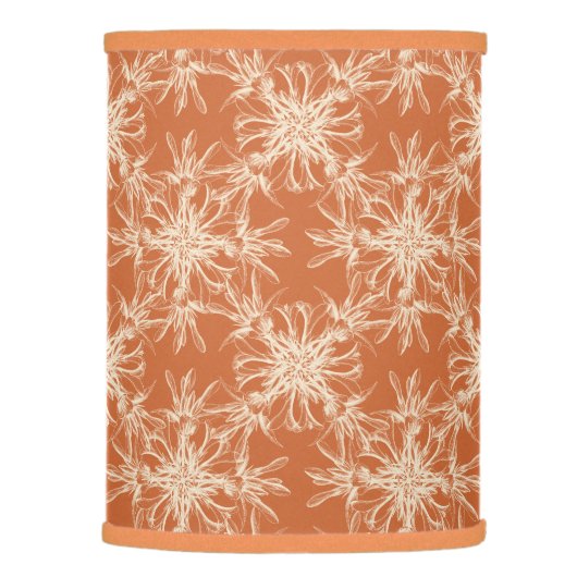 Pale Beige and Tuscany Orange Damask Pattern Lamp Shade (Right)