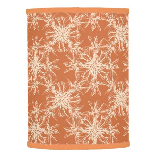 Pale Beige and Tuscany Orange Damask Pattern Lamp Shade (Back)