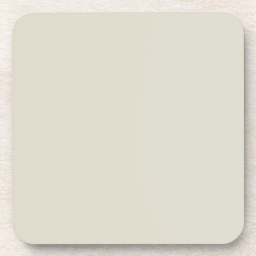 Pale Beige Solid Color _ Off White Color _ Hue Beverage Coaster