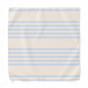 Pale blue and beige five stripes pattern bandana