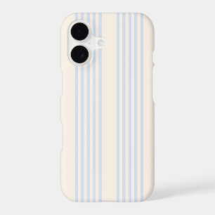Pale blue and beige five stripes pattern iPhone 17 case