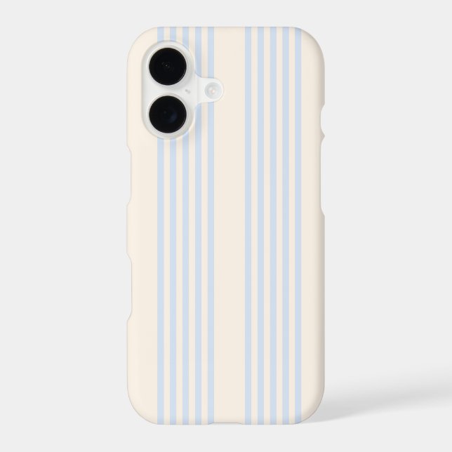 Pale blue and beige five stripes pattern iphone case (Back)