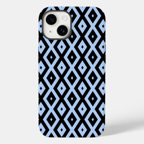 Pale blue and black diamond pattern Case_Mate iPhone 14 case